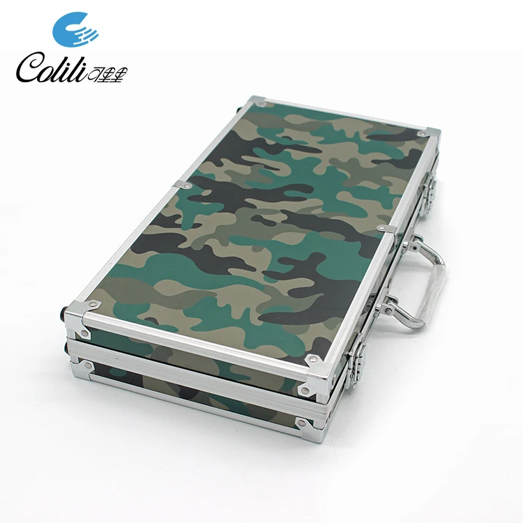 Promotional durable casino gaming set poker chips with aluminum case