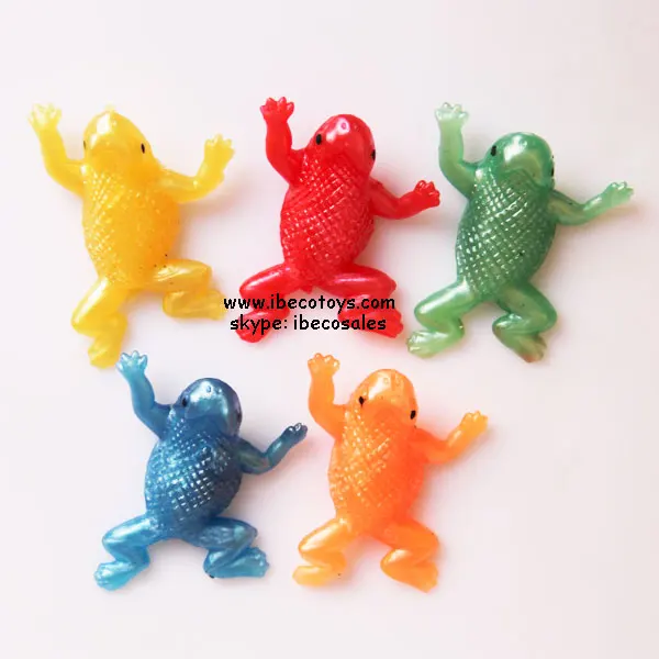 Rubber sticky stretchy frog toys