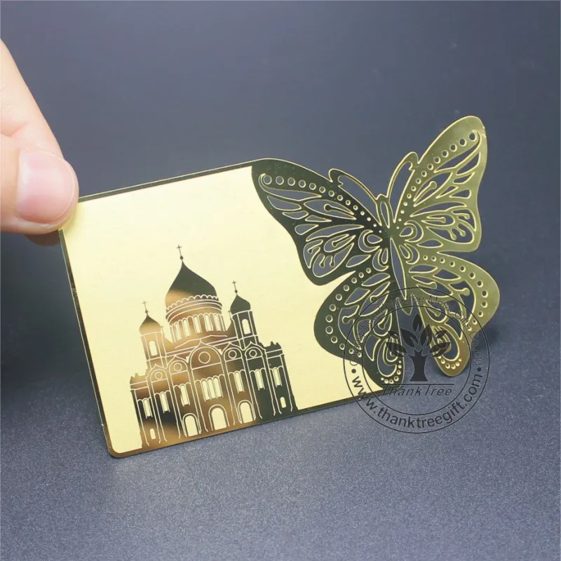 metal gift corporate anniversary metal etching thank you card