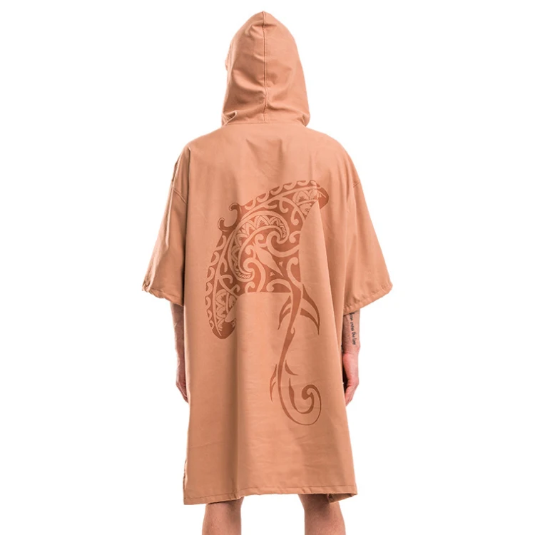 Soft Microfiber Printing Adult Hooded Poncho Towel