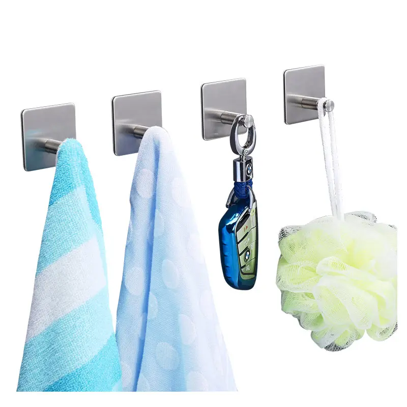 
square shape stainless steel 304 single wall hooks for clothes towel bag key 