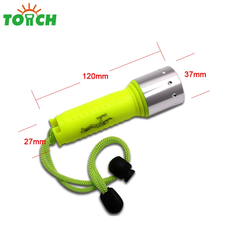 
High Quality 50 Meter Dive Linterna t6 Diving Flashlight Underwater Led Hard Light Torch for 18650 battery 