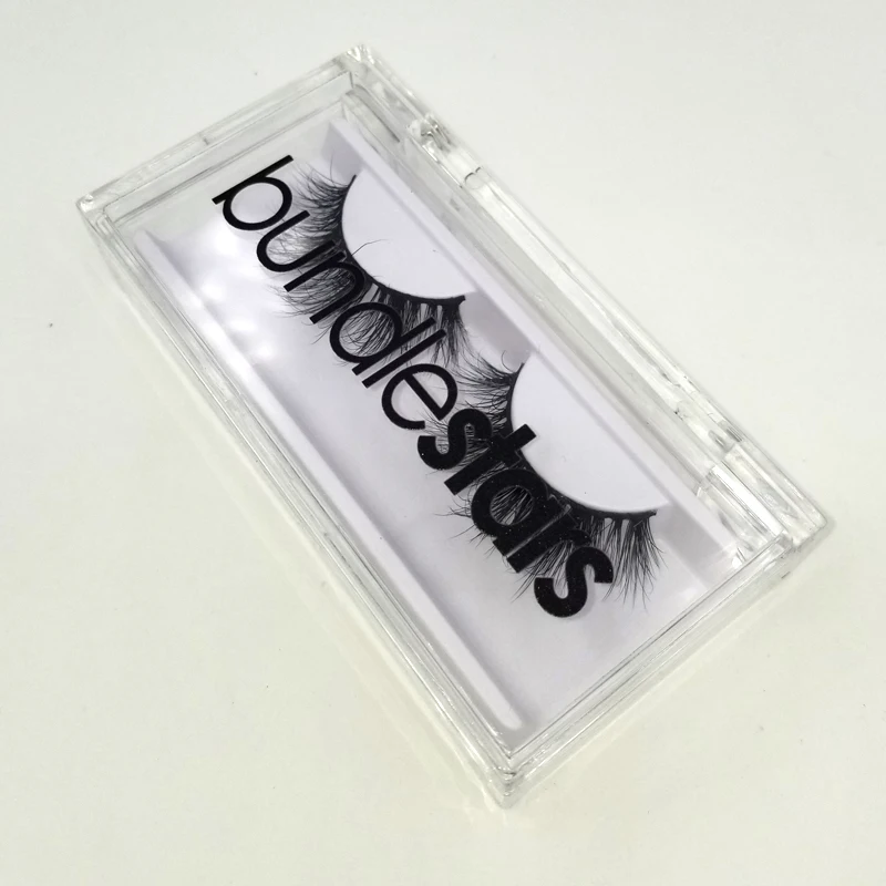 2019 new style no MOQ plastic clear eyelash packaging box 3D  mink eyelashes with logo