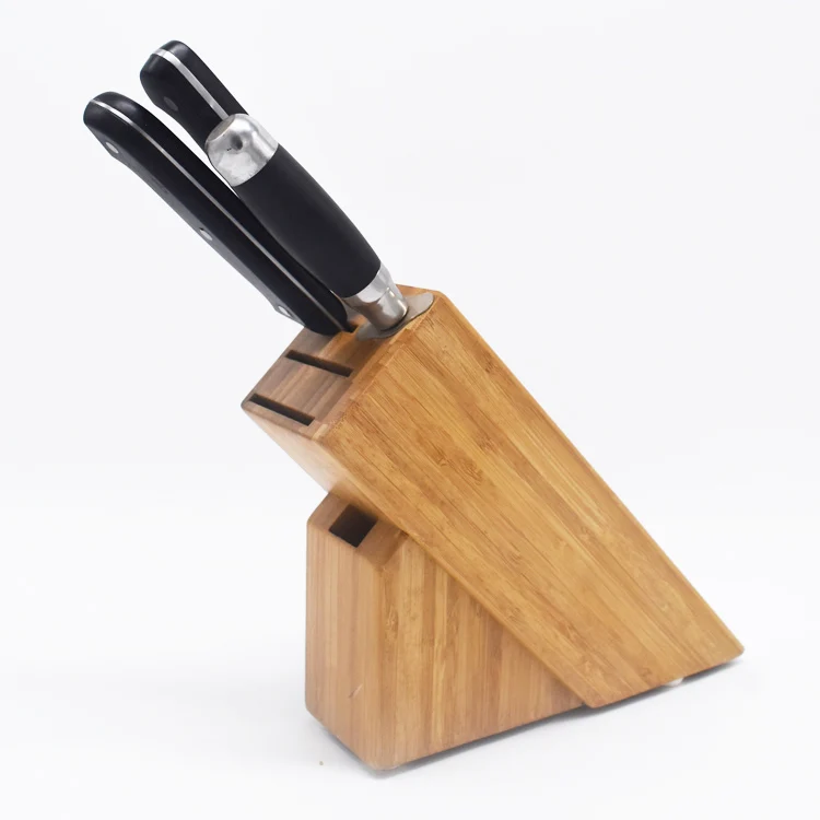 Universal Small Natural Kitchen Organizer Knife Holder Bamboo Knife Block