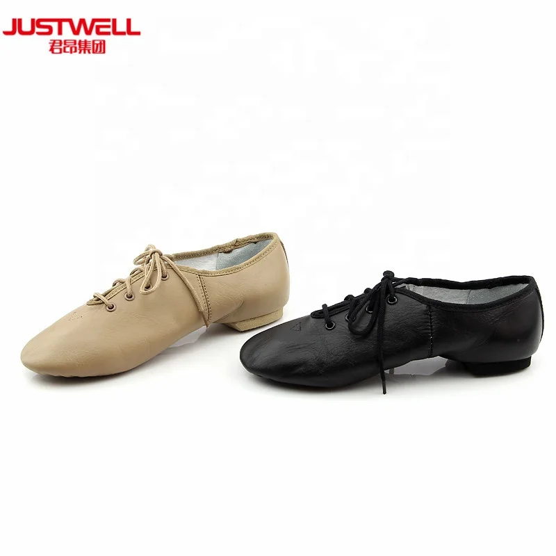 JW China Factory Soft lace up wholesale dance leather jazz shoes