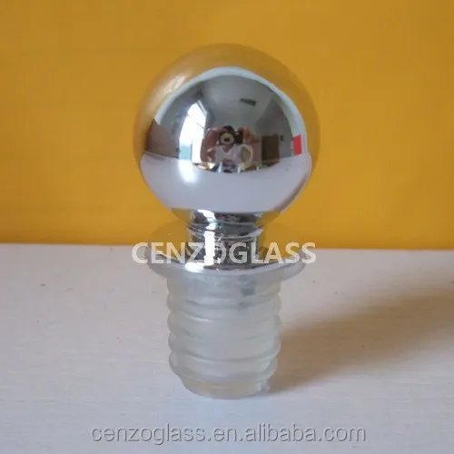 shiny silver UV ball shape plastic stopper for reed diffuser bottle