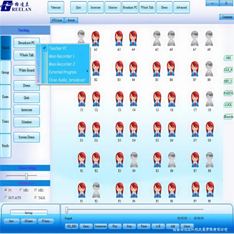 Multilingual foreign language speech laboratory equipment