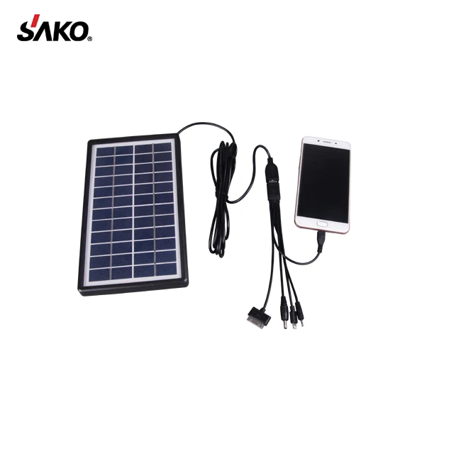 SAKO Hot sales Africa 5W 6V solar panel battery phone mobile charger with solar power charger for cellphone