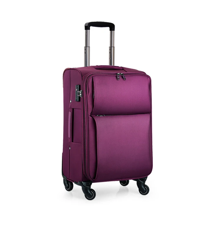 China Suppliers Big Volume Student Polyester Travel Trolley Bag Mecanum Wheels Boarding Luggage
