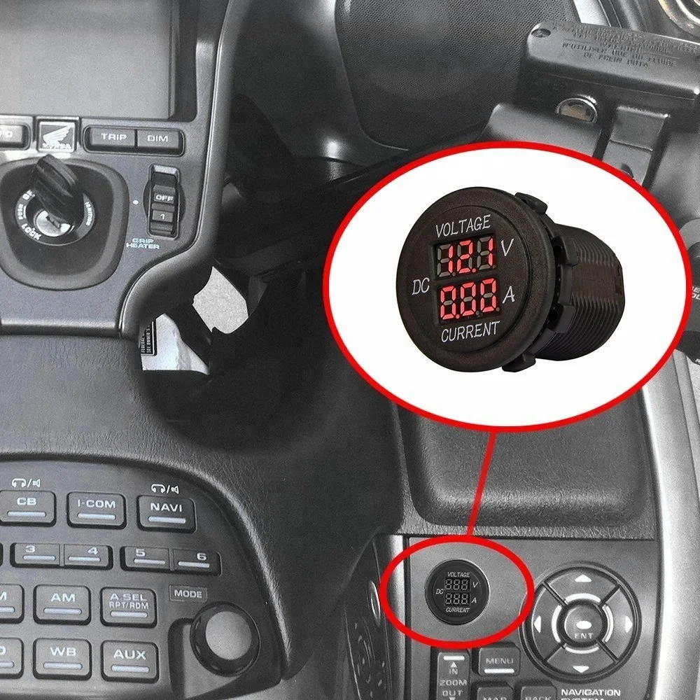 Motorcycle car dc 12v 24v voltmeter ammeter led