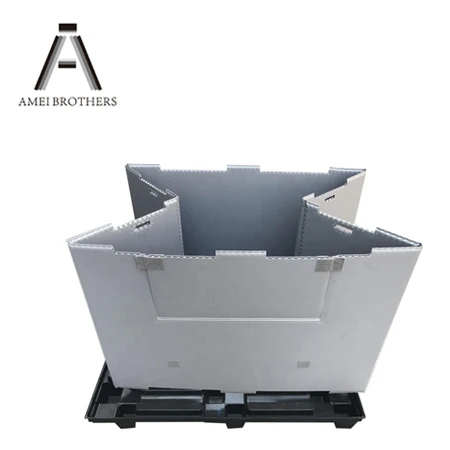 Custom Logistics Waterproof Collapsible Recycled Plastic Pallet Box/Plastic Hard Box