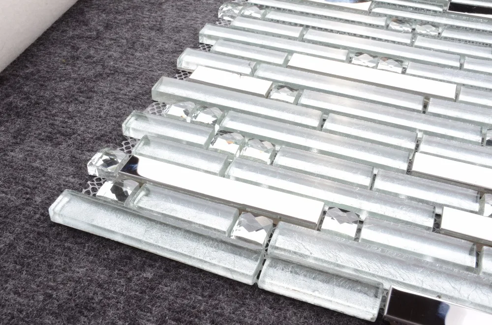 300X300MM Factory Wholesale Mosaic Glass Mirror Pure Color Wall Panel design colorful tile Glass Mosaic