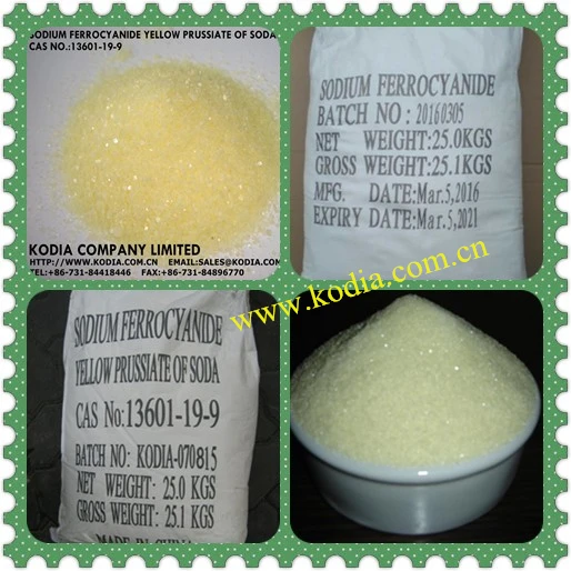 99% Sodium Ferrocyanide / Yellow Prussiate of soda CAS No.: 13601-19-9
