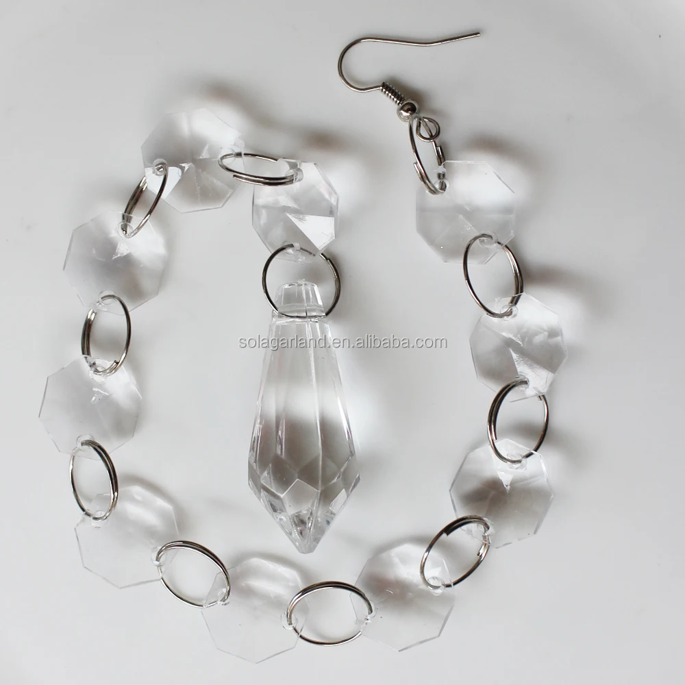 Custom Clear Crystal Acrylic Garland Strands With Pendant