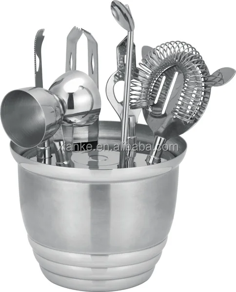 Premium Stainless steel bar tool set professional bartender wine kit bar set