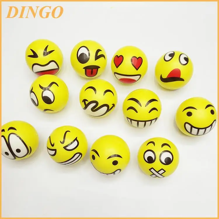 Yellow Smiley Face PU Stress Ball