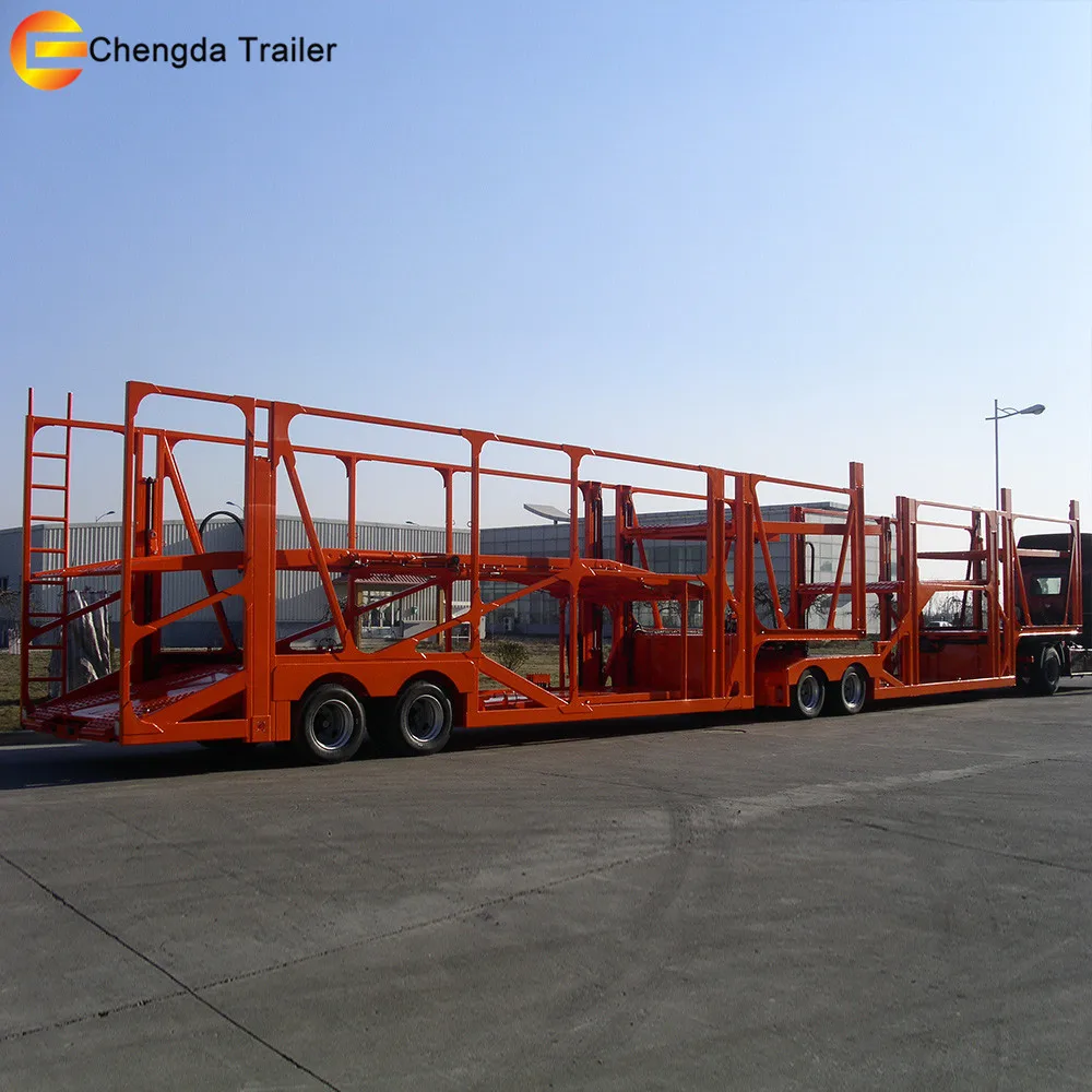3 axle car carrier semi trailer for 15 units small car transportation