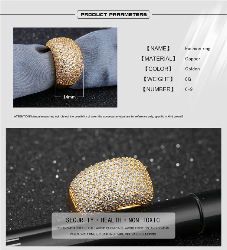 Hot Sale Wedding Ring 18K Gold Plated Jewelry For Girls