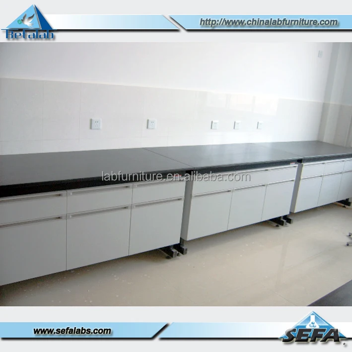 Microbiology Laboratory Equipment Lab Furniture Steel Workbench with Wooden Cabinet