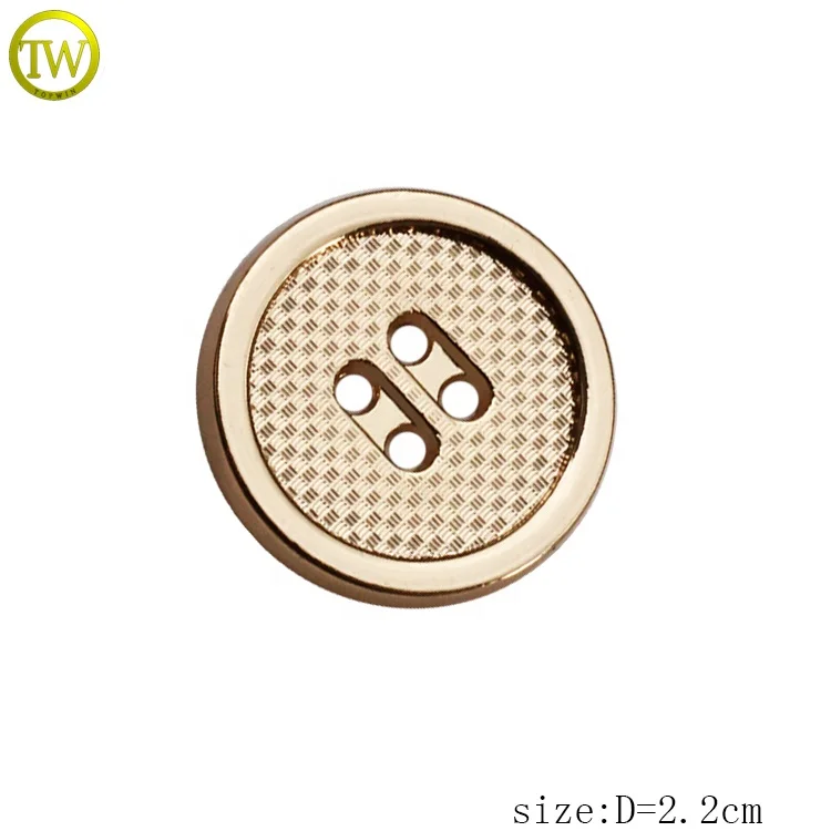 China supplier golden metal 4 holes button sewing shank buttons for coats