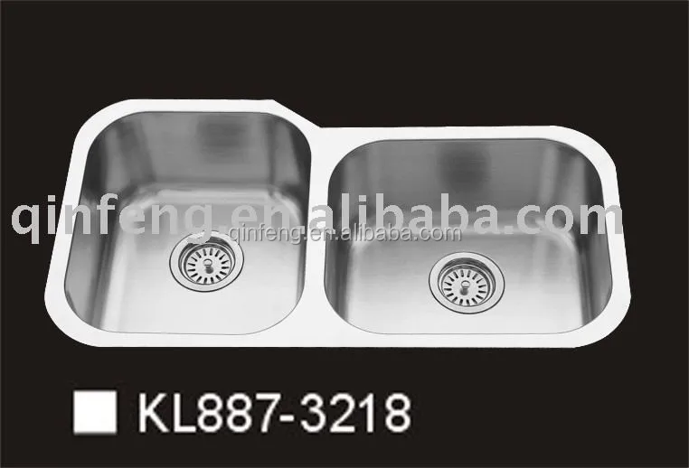 double drainer stainless steel kitchen sink/double bowl stainless steel sink with drainboard by china mainland supplier