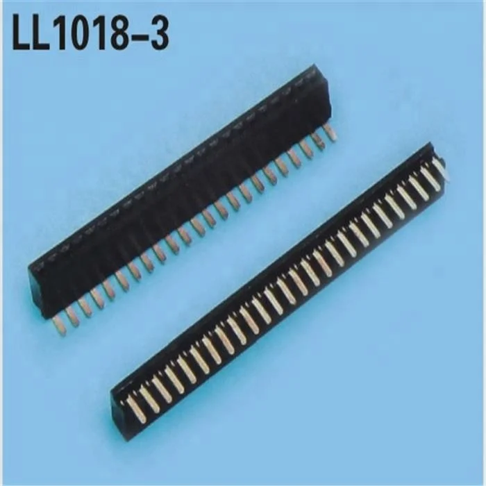 right angle 1.27 round pin male pin header connector dual row female header S/T 1.27mm H=4.6