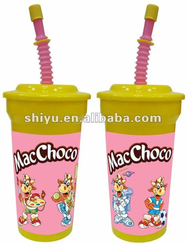 BPA Free Reusable Stackable Children plastic Drinking Tumbler cup with Lid and straw