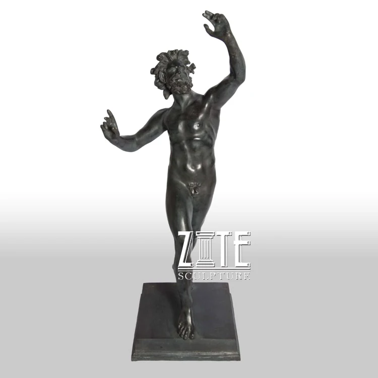 Antique bronze dancing fauno danzante sculpture