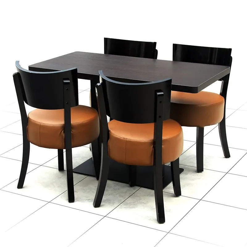 Guangzhou Modern Wooden Cafe Furniture Used Restaurant Dining Table Sets
