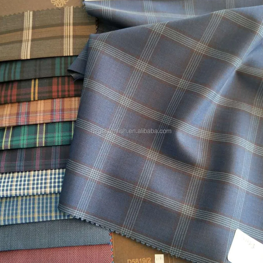 
Marketable Cut length 100% Merino Wool Suiting Tweed Tartan fabric for Suit Uniform 