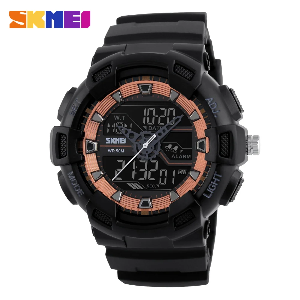 Skmei best seller 1189 analog digital man sport watches 3 time strap watch movement wholesale