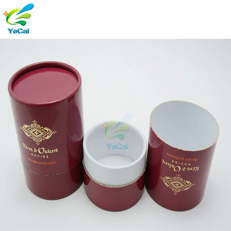 Wholesale eco-friendly empty cartoon perfume and red wine paper tube packaging round boxes for lotion glass bottle custom logo