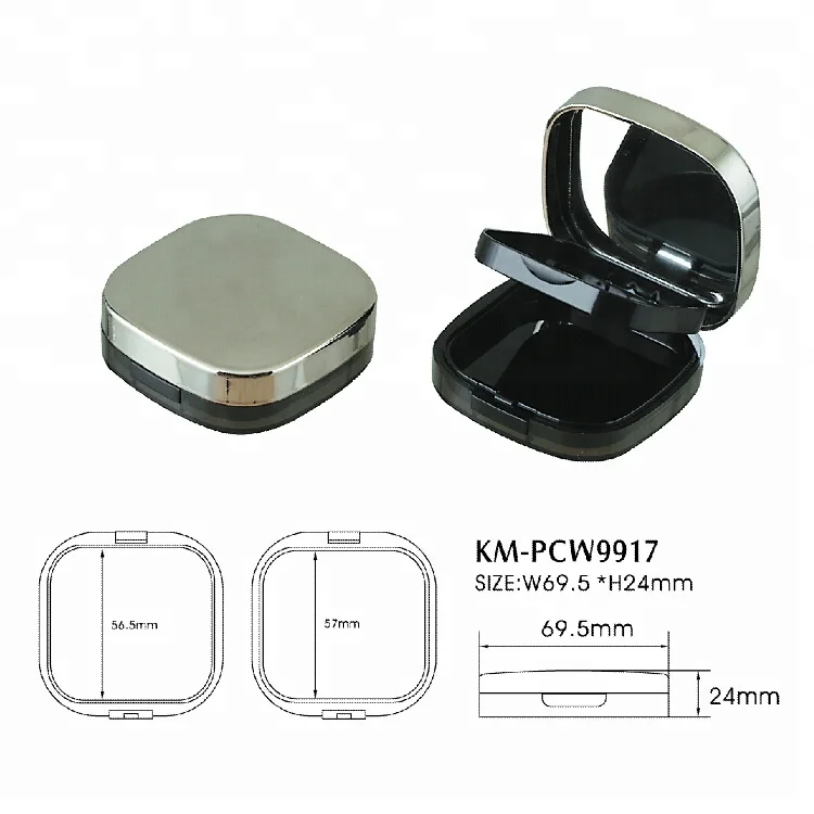 Empty Square Custom Foundation Compact Powder Container Face Powder Case