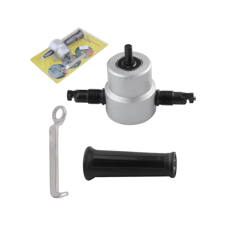 Double Head Tool Sheet Metal Nibbler Cutter for Metal Sheet Cutting with Wrench in Double Blister