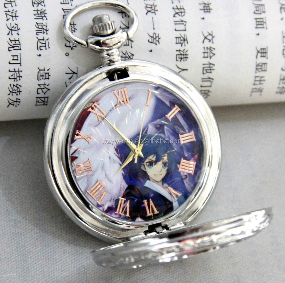 Animation waist chain pocket watch popular style silver quartz clock pocket watch manufacturers direct sales!