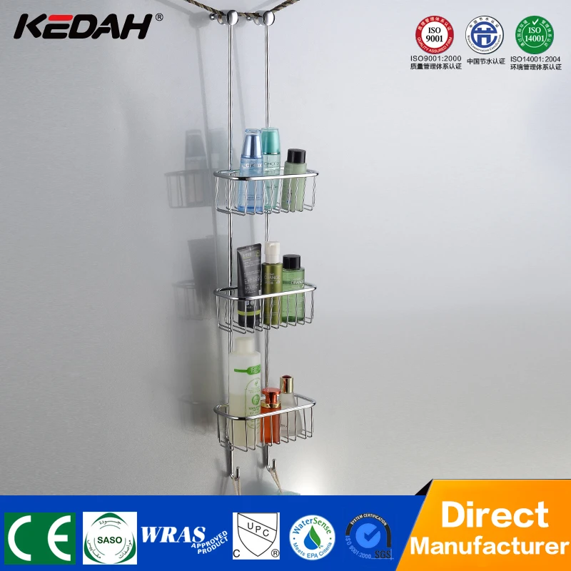 
Modern wall mounted bathroom shelves 3 tier metal fruit basket shower basket shampoo rack for bathroom 
