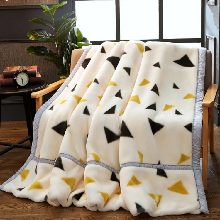 Korean style blanket super soft thick raschel printed mink baby blanket for dubai