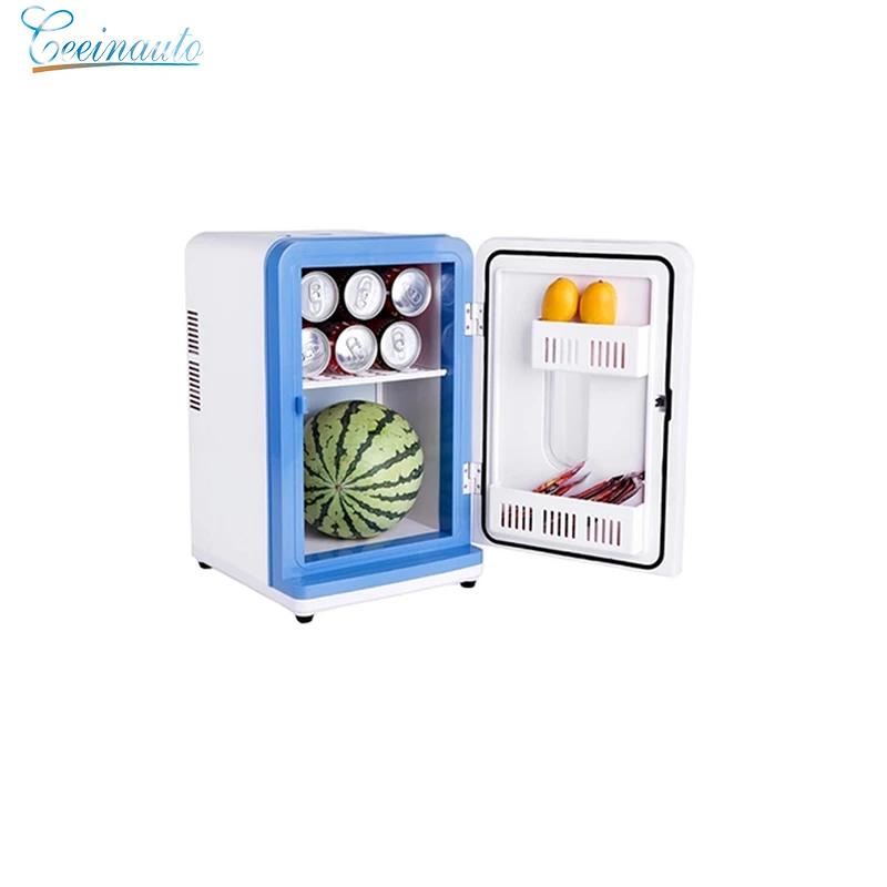 CeeinAuto DC12V portable mini car refrigerator with freezer 12L home refrigerator AC220V