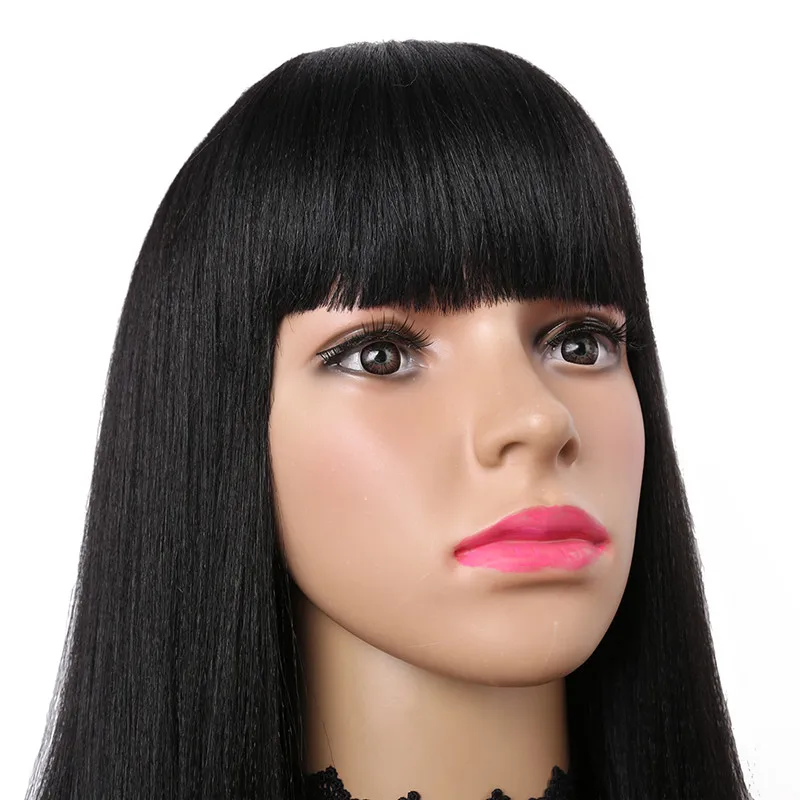 Neat Bang Straight Hair party Wig Synthetic wigs for black women