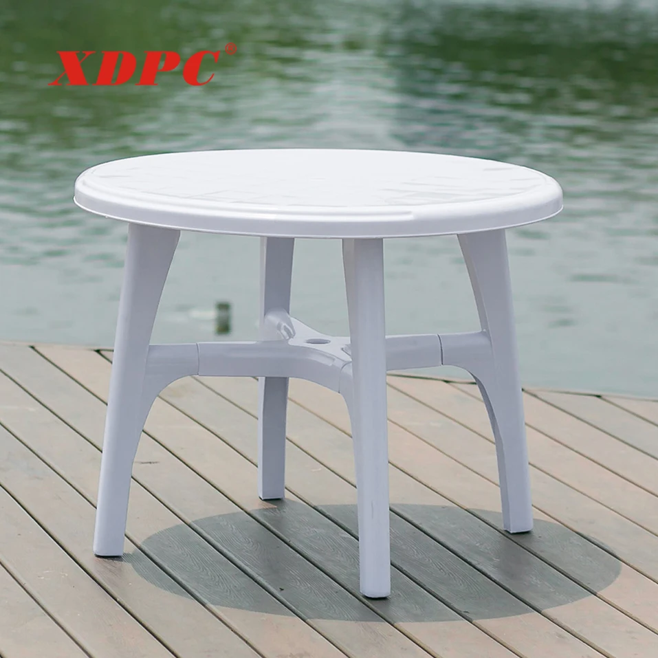 Promotion plastic outdoor round fast food restaurant dining table for cafe