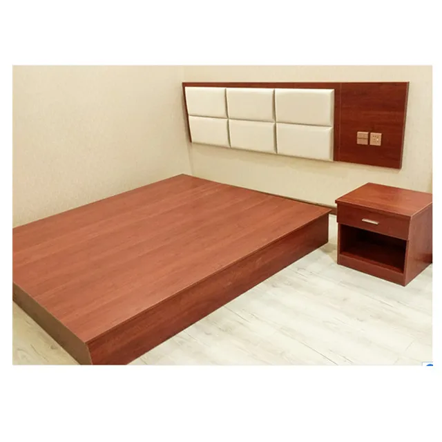 
Modern latest cheap wooden double bed designs for hotel 