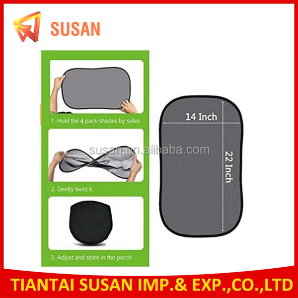 
Car Sun Shade For Side And Rear Window 4 Pack Car Sunshade Protector Baby Kids Pets Block UV Rays Easy To Install 