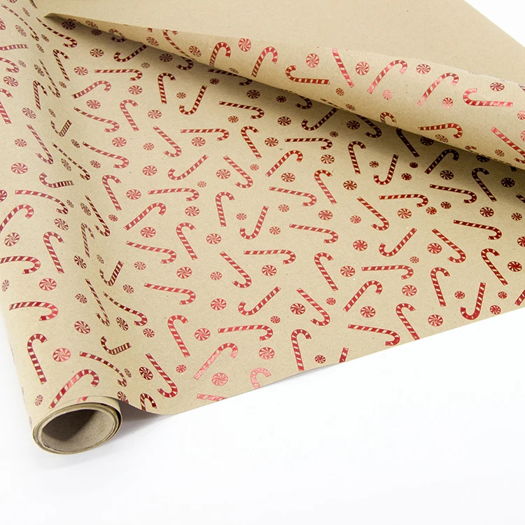 Hot selling Hotstamping craft paper printing recycled gift wrapping paper roll