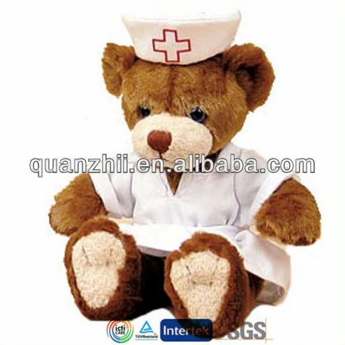 Custom stuffed doctor plush teddy bear with stethoscope
