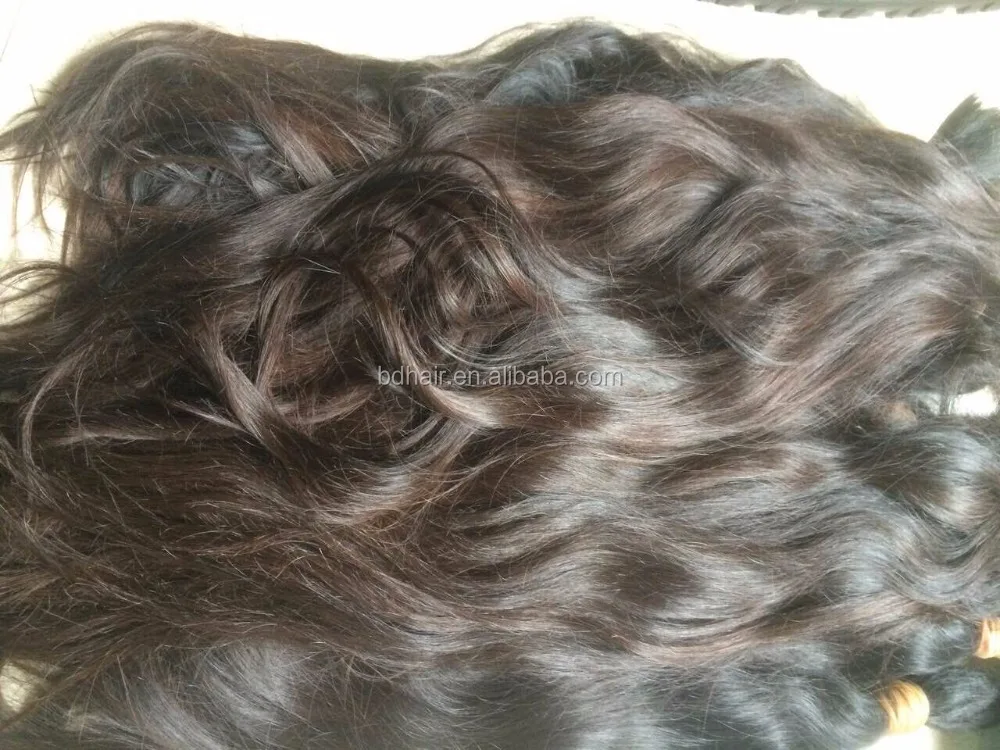 Natural wave unprocessed raw bulk human hair,natural dark brown raw virgin hair