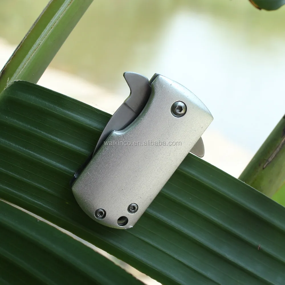 Engraved Mini Stainless Steel Wallet Clip EDC Pocket Folding Knife with Aluminium Handle