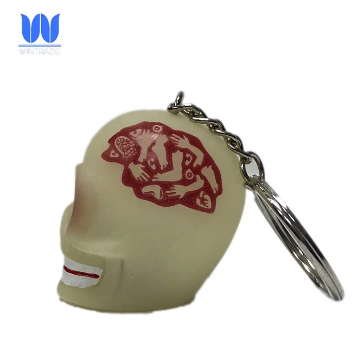 Glow in the dark halloween toy custom made pvc keychain