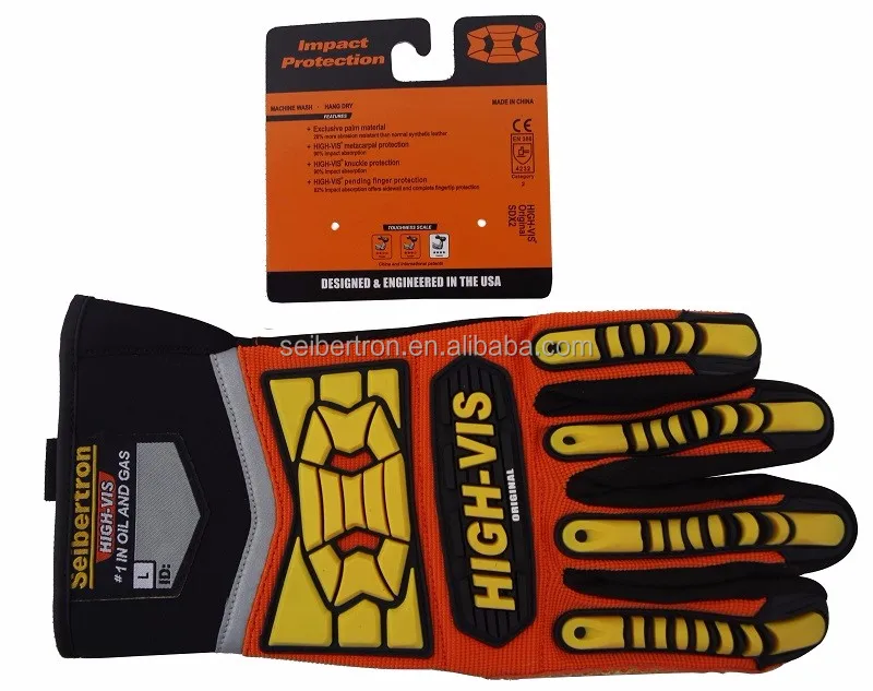 Seibertron SDX2 TPR Rubber Impact Protective Gloves Heavy Duty Working Safety Hands Gloves US