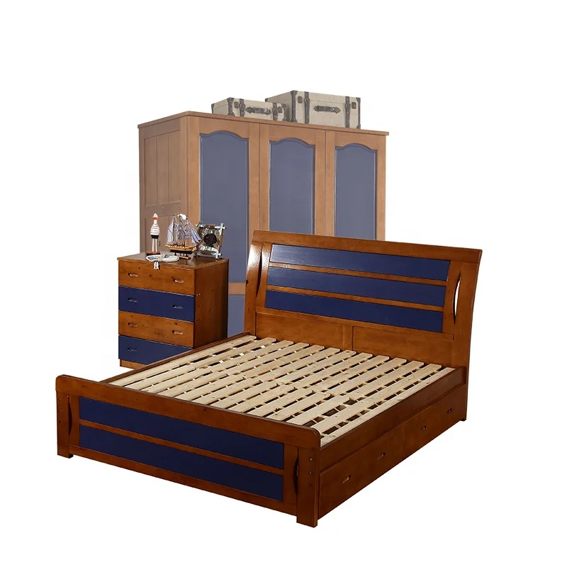 New Design models solid wood bed room furniture