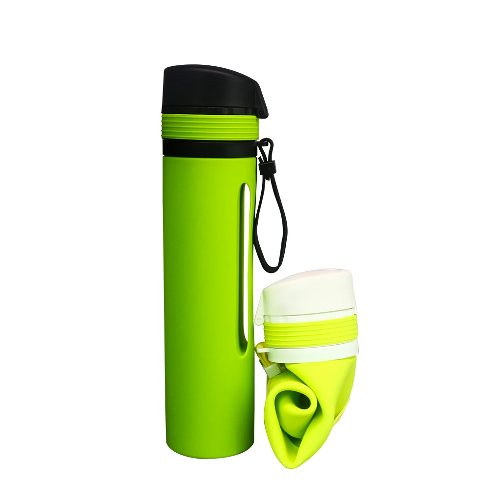 Hot Sale Sport Recycle Collapsible Foldable Silicone Water Bottle